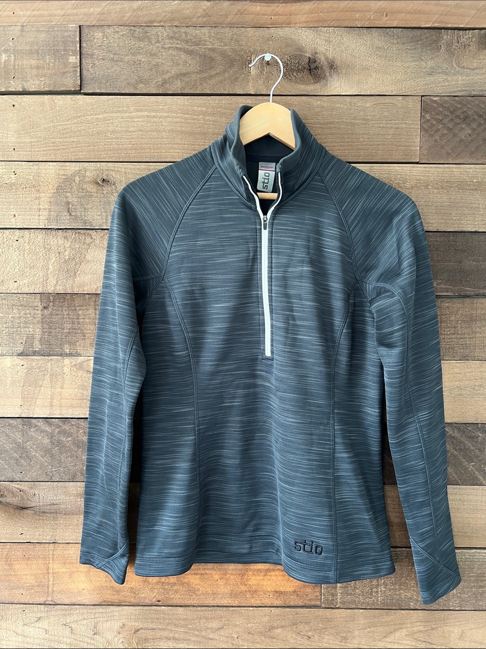 Stio Women's 1/4 Zip Fleece Thermal Outdoor Jacket in Black Heather Size Medium